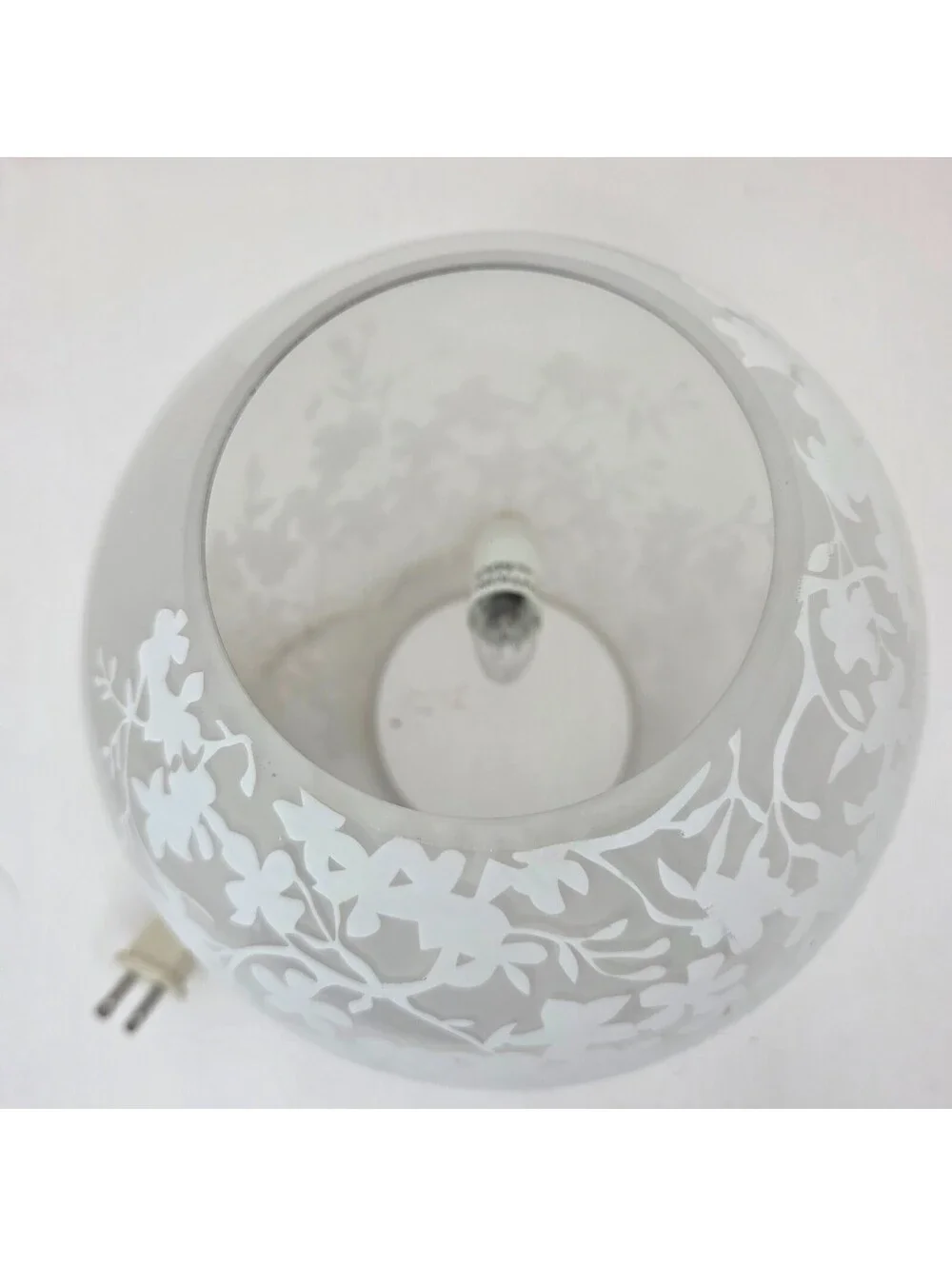 IKEA Knubbig Table Lamp White Frosted Glass Cherry Blossom Globe Mood Light 10'